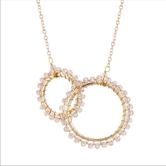 Beautiful Smokey Crystal Gold Necklace Pancea 17” - Picture 3 of 6